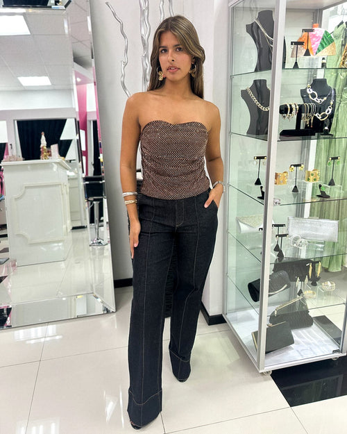 BROWN CRYSTAL TOP