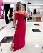 STRAPLESS RUFFLE DETAILS DRESS