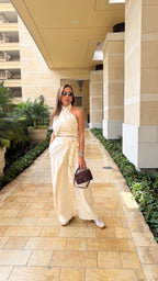 IVORY PINSTRIPES PANT SET