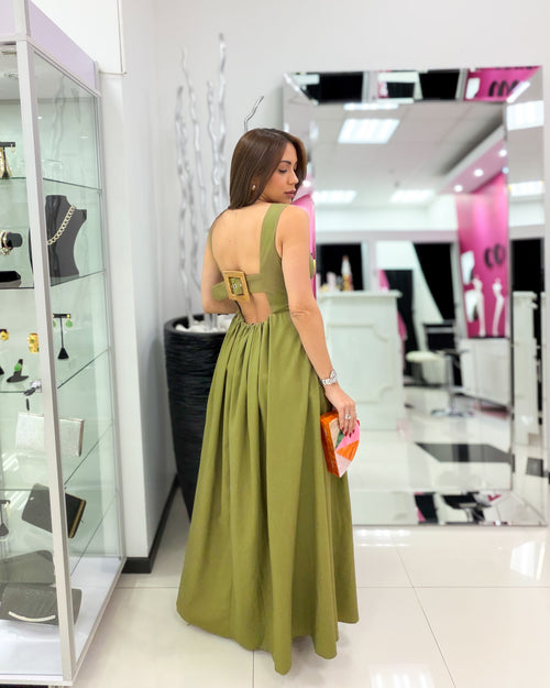 LT OLIVE MAXI DRESS
