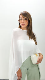 WHITE CAPE BLOUSE