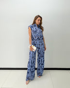 BLUE LACE PANT SET