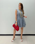 DENIM STRIPES MINI DRESS