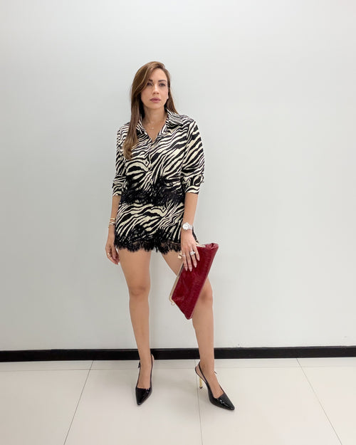 ZEBRA PRINT SHORT SET
