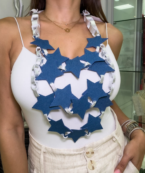 DENIM STARS NECKLACE