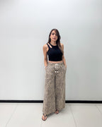 ANIMAL PRINT FRONT TIE PANT