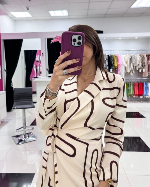 PRINTED WAIST TIE ROMPER