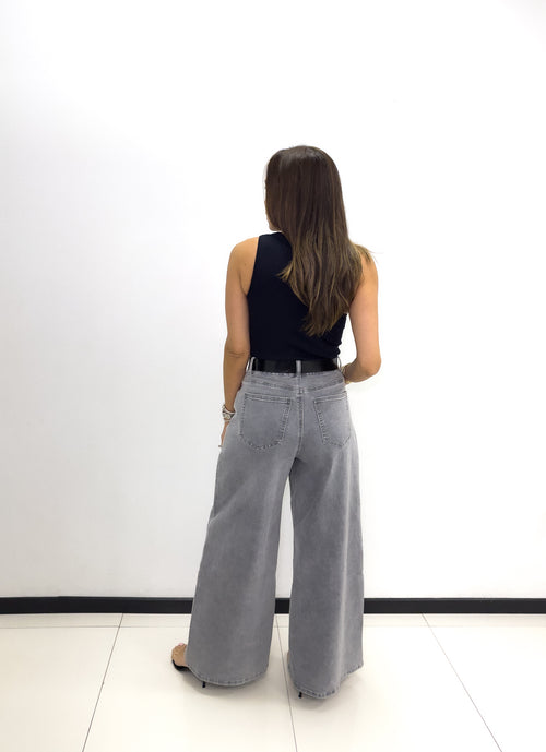 GREY WIDE LEG PANTS