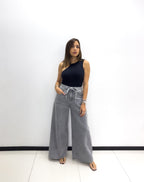 GREY WIDE LEG PANTS