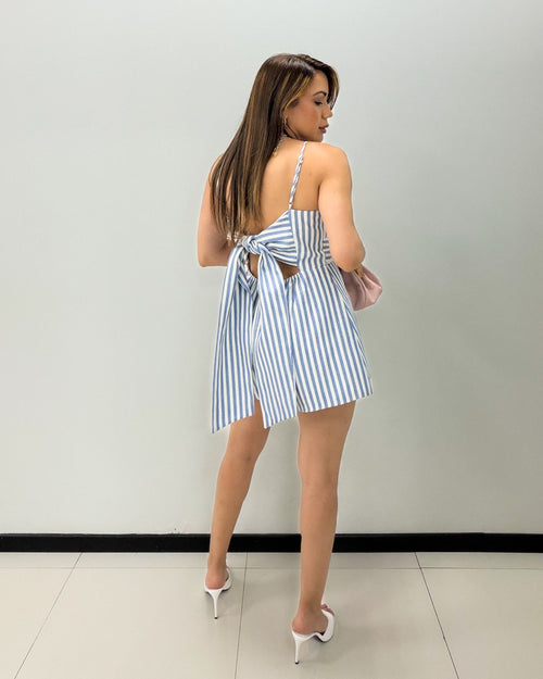 BLUE STRIPE ROMPER