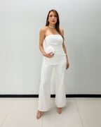 WHITE LINEN PANT SET