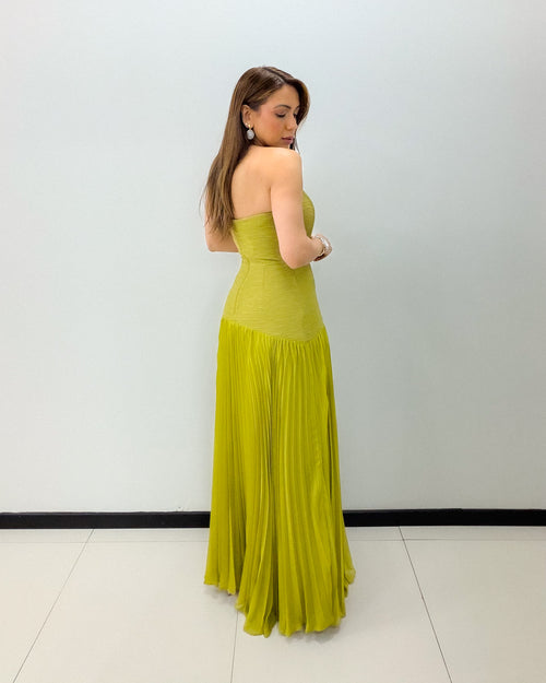 TEXTURE PLEATED DRESS