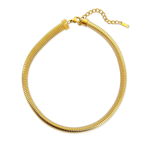 12MM SEMI STRETCH RIBBED CHOKER