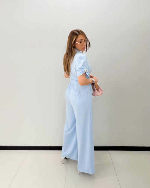 TRIM DETAILED SLEEVE JUMPSUIT