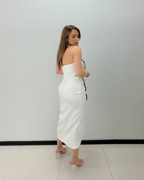 BANDEAU TOP & MIDI SKIRT SET