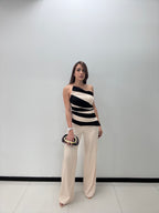NUDE-BLACK PANT SET
