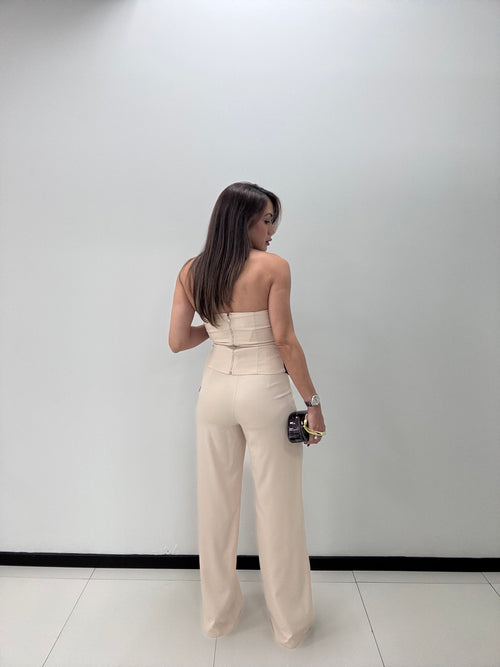 NUDE-BLACK PANT SET