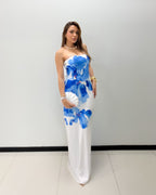 BLUE FLOWER MAXI DRESS