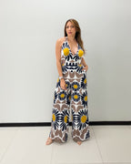 PRINTED HALTER JUMPSUIT