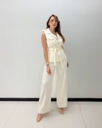 CREAM PANT SET