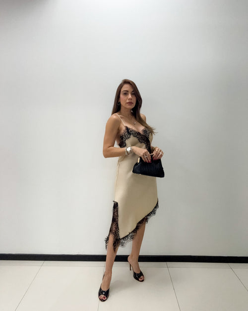 ASYMMETRICAL LACE DRESS
