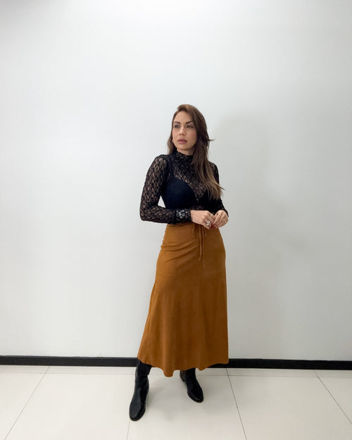 SUEDE A-LINE SKIRT