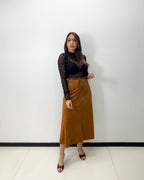 SUEDE A-LINE SKIRT
