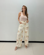FLORAL PRINT BARREL PANT
