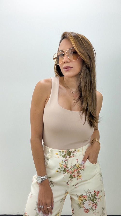 FLORAL PRINT BARREL PANT