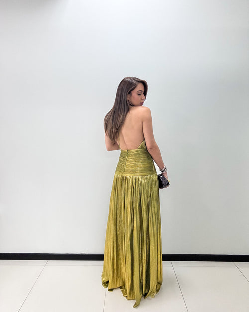 Chartreuse Metallic Dress
