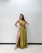 Chartreuse Metallic Dress