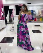 PURPLE MULTI MAXI DRESS
