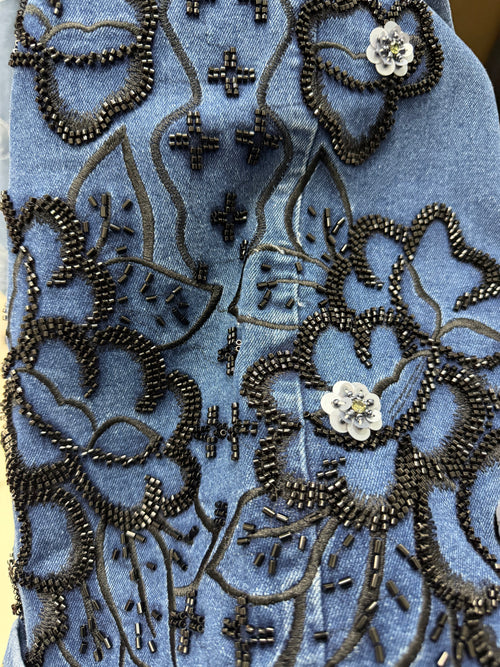 BLACK DETAILS WIDE LEG JEANS