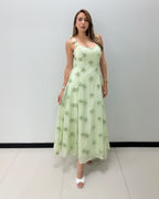 MINT APLIQUE MIDI DRESS