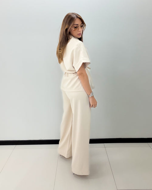 CREAM PANT SET