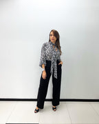 BLACK MID RISE TROUSER PANT