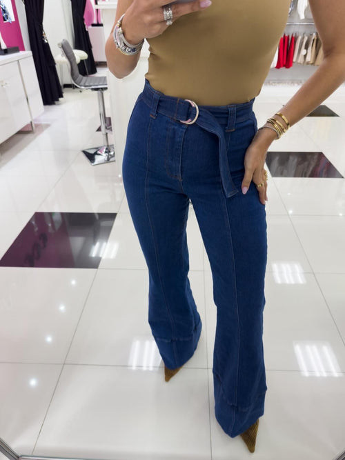 DENIM WIDE BOOTCUT PANTS