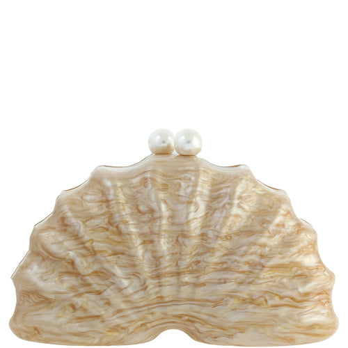 PEARL FAN SHELL CLUTCH