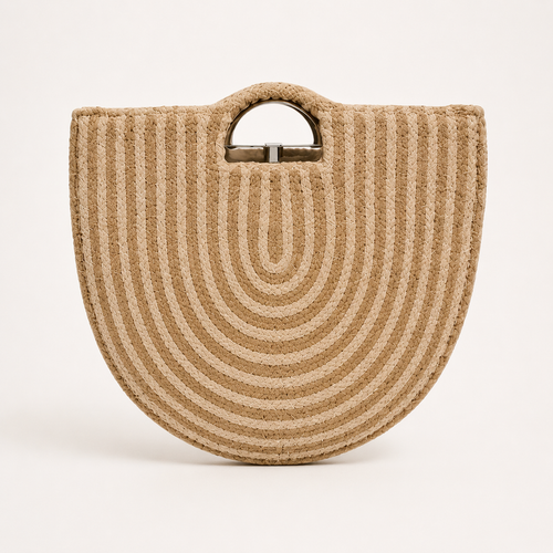 Ivory/Nude Straw Clutch