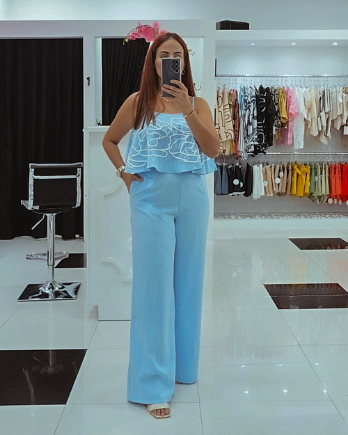 BABY BLUE PANT SET