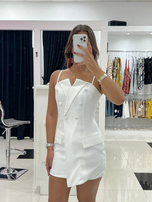 OFF WHITE BLAZER MINI DRESS