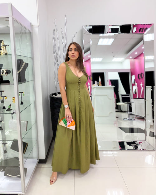 LT OLIVE MAXI DRESS