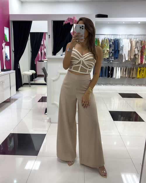 Nude-Ivory Pant Set
