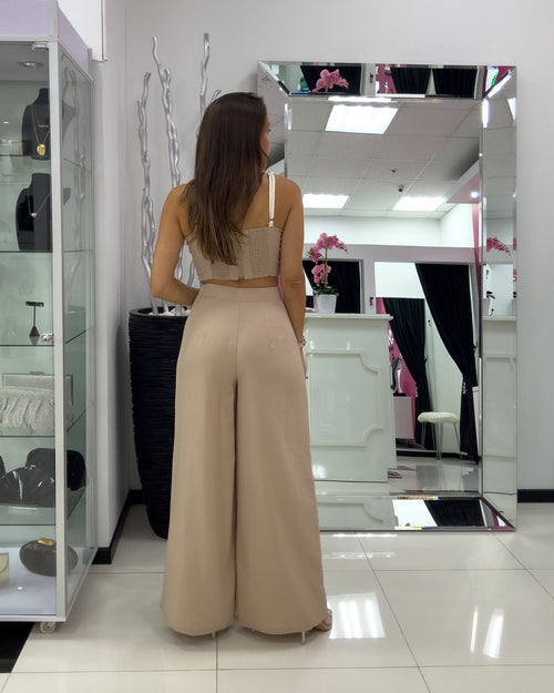 Nude-Ivory Pant Set