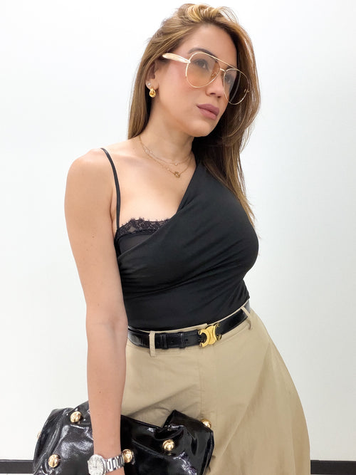 ONE SHOULDER DRAPE TOP