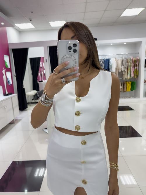 WHITE SKIRT SET