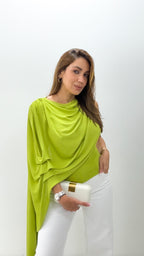 LEMONGRASS KNIT CAPE BLOUSE