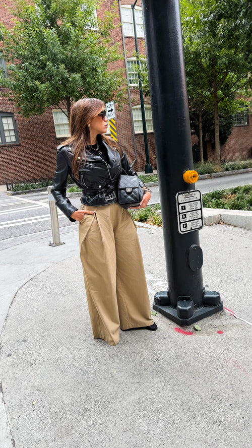 WIDE LEG PLEATED PANT