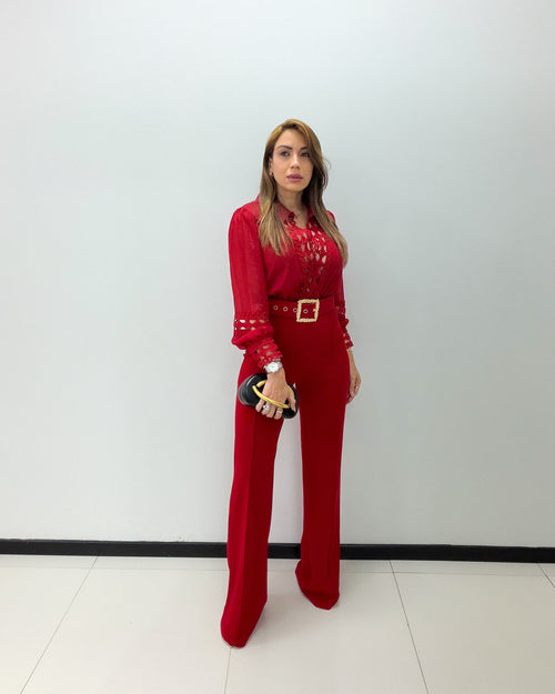 RED LACE JUMPSUIT