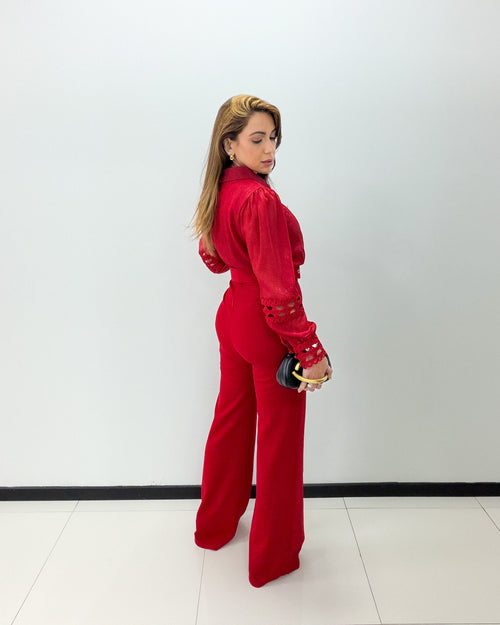 RED LACE JUMPSUIT